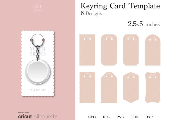 8 Keyring Display Card Templates: Graphics & Print
