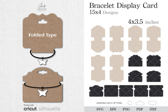 Bracelet Jewelry Display Card SVG: Graphics & Print Templates