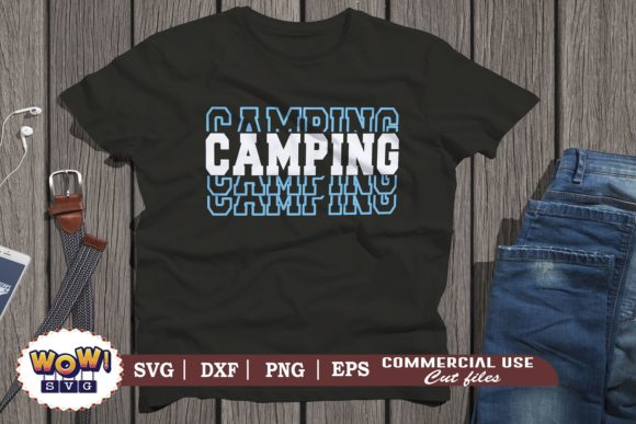 Camping Stacked Text: Graphics & Illustrations Review