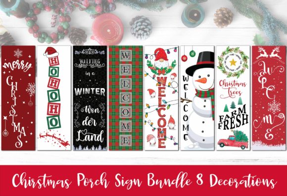 Christmas Porch Sign Vertical SVG: Crafts & Graphics