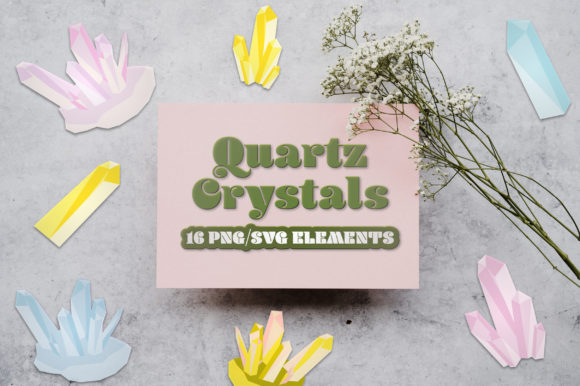 Crystal Stone Quartz Bundle: Graphics & Illustrations