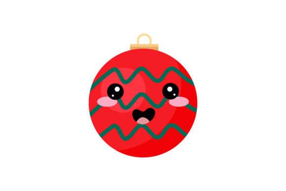 Cute Red Green Christmas Light Kawaii Graphics & Illustrations