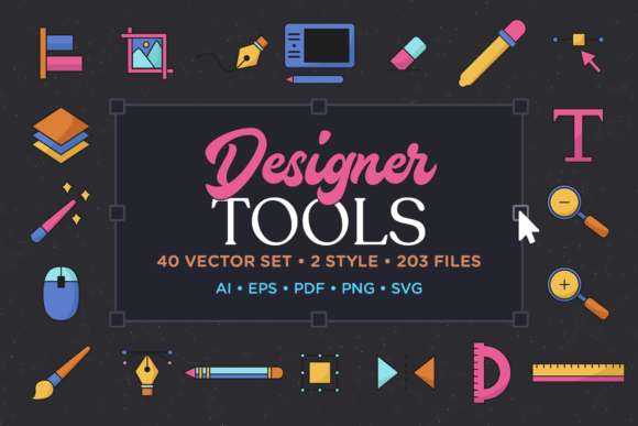 Designer Tools Vector Icon Set: Premium Graphics and Icons
