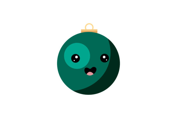 Good Dark Green Christmas Light Kawaii Graphics & Illustrations