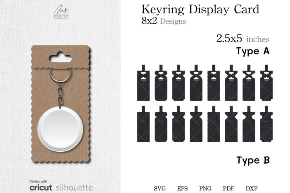 Keyring Display Card Holder: Graphics & Print Templates