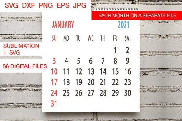 Minimalist Calendar 2021: Graphics & Print Templates Review