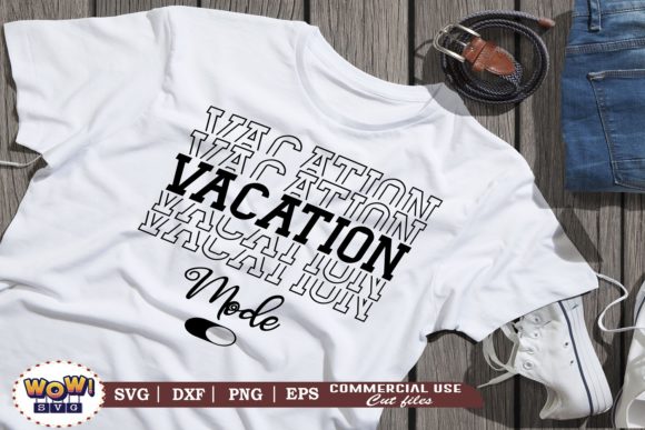 Vacation Mode Stacked Text: Graphics for Brand Illustrations